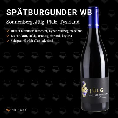 2019 Spätburgunder WB Sonnenberg, Weingut Jülg, Pfalz, Tyskland